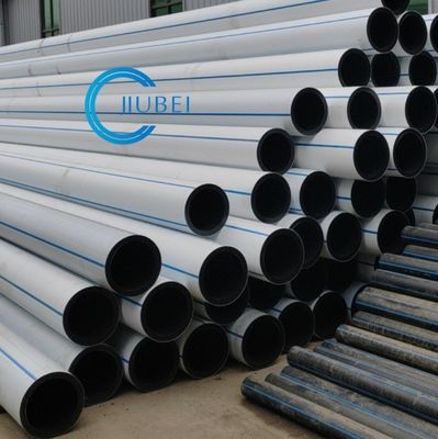 Suministro de agua dragado tubo HDPE blanco-negro coextrusionado con excelente resistencia al impacto / conexión de bridas de acero