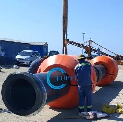 Tubos de HDPE flotantes naranja o amarillo personalizados con instalación de acero galvanizado en caliente