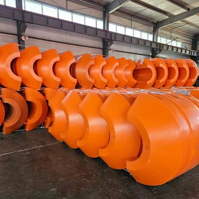 Floatador de tuberías HDPE resistente a impactos en amarillo/naranja con producción de moldeo por rotación